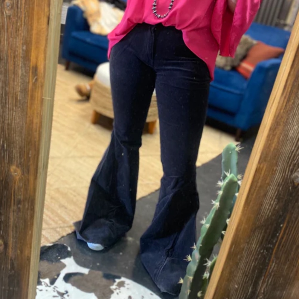 Charcoal corduroy flares